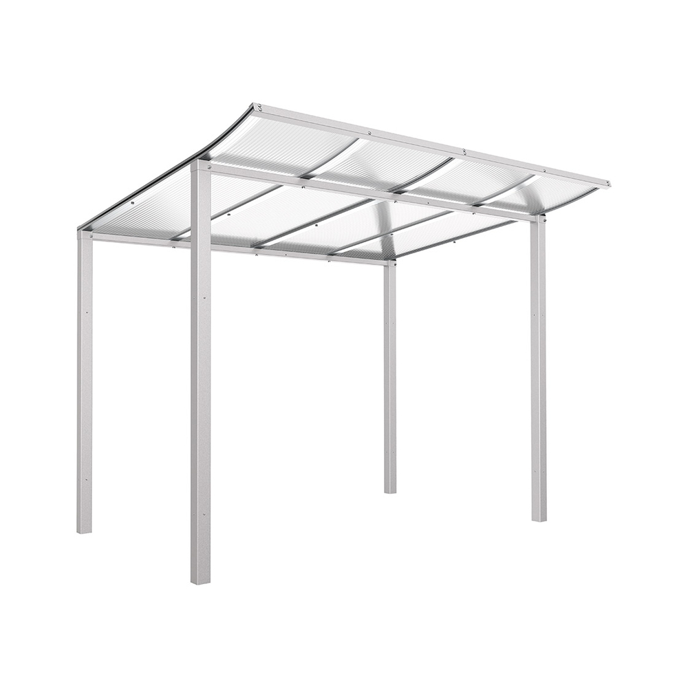 Abri vélos Modulo bardages en verre RAL7044 - Sans bardage - Scellement direct - Prof 2000mm - PROCITY - 529173.7044