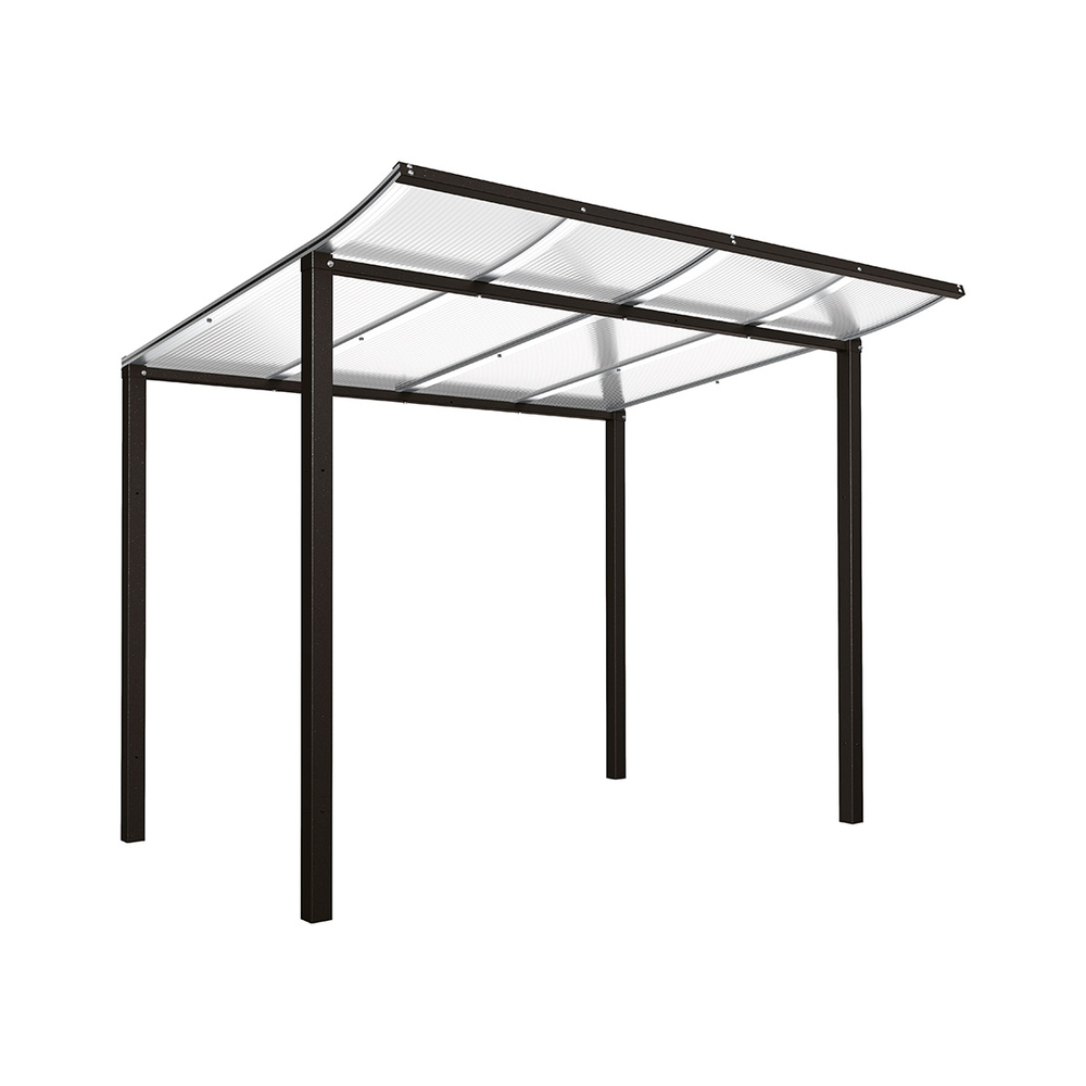 Abri vélos Modulo bardages en verre RAL9005 - Sans bardage - Scellement direct - Prof 2000mm - PROCITY - 529173.9005