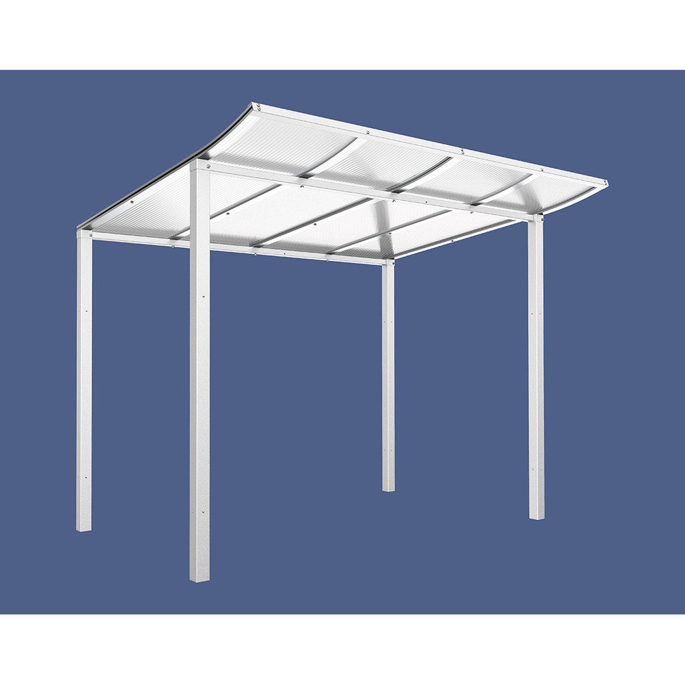 Abri vélos Modulo bardages en verre RAL9010 - Sans bardage - Scellement direct - Prof 2000mm - PROCITY - 529173.9010