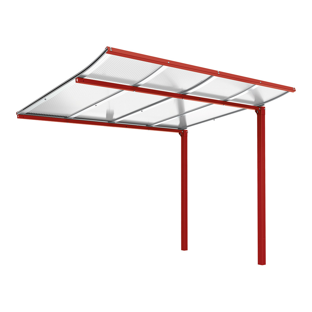 Abri vélos Modulo bardages en verre RAL3004 - compl sans bardage - Scellement direct - Prof 2000mm - PROCITY - 529174.3004