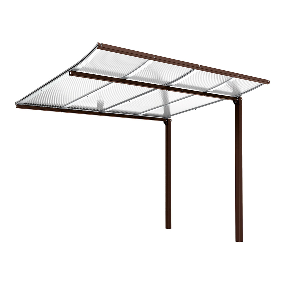 Abri vélos Modulo bardages en verre RAL8017 - compl sans bardage - Scellement direct - Prof 2000mm - PROCITY - 529174.8017