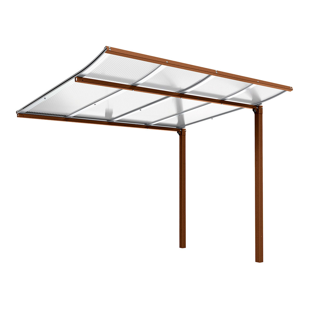 Abri vélos Modulo bardages en verre Aspect Corten - compl sans bardage - Scellement direct - Prof 2000mm - PROCITY - 529174.S025