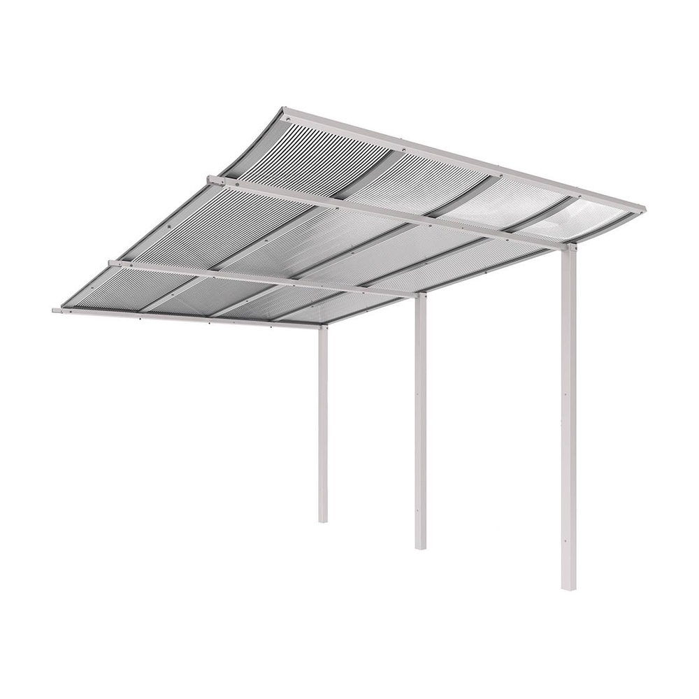 Abri vélos Modulo bardages en verre RAL7044 - compl sans bardage - Scellement direct - Prof 3400mm - PROCITY - 529194.7044
