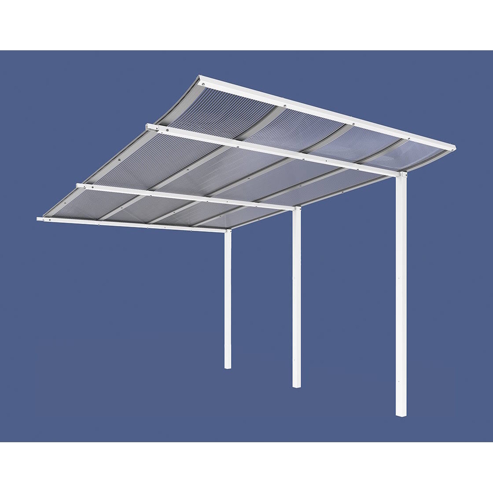 Abri vélos Modulo bardages en verre RAL9010 - compl sans bardage - Scellement direct - Prof 3400mm - PROCITY - 529194.9010