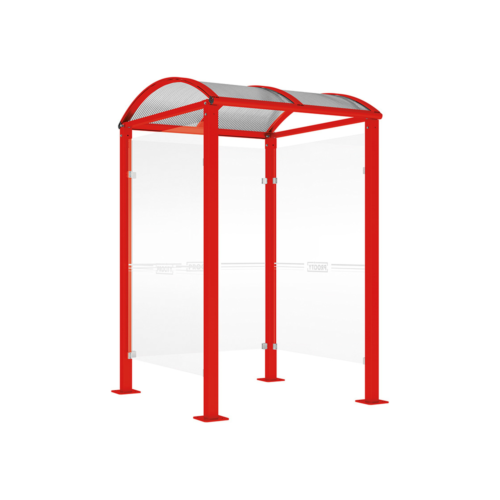 Abri caisse Voûte RAL3020 - 1500mm - les bardages latéraux - sans vitrine sur bardage de fond - PROCITY - 529200.3020