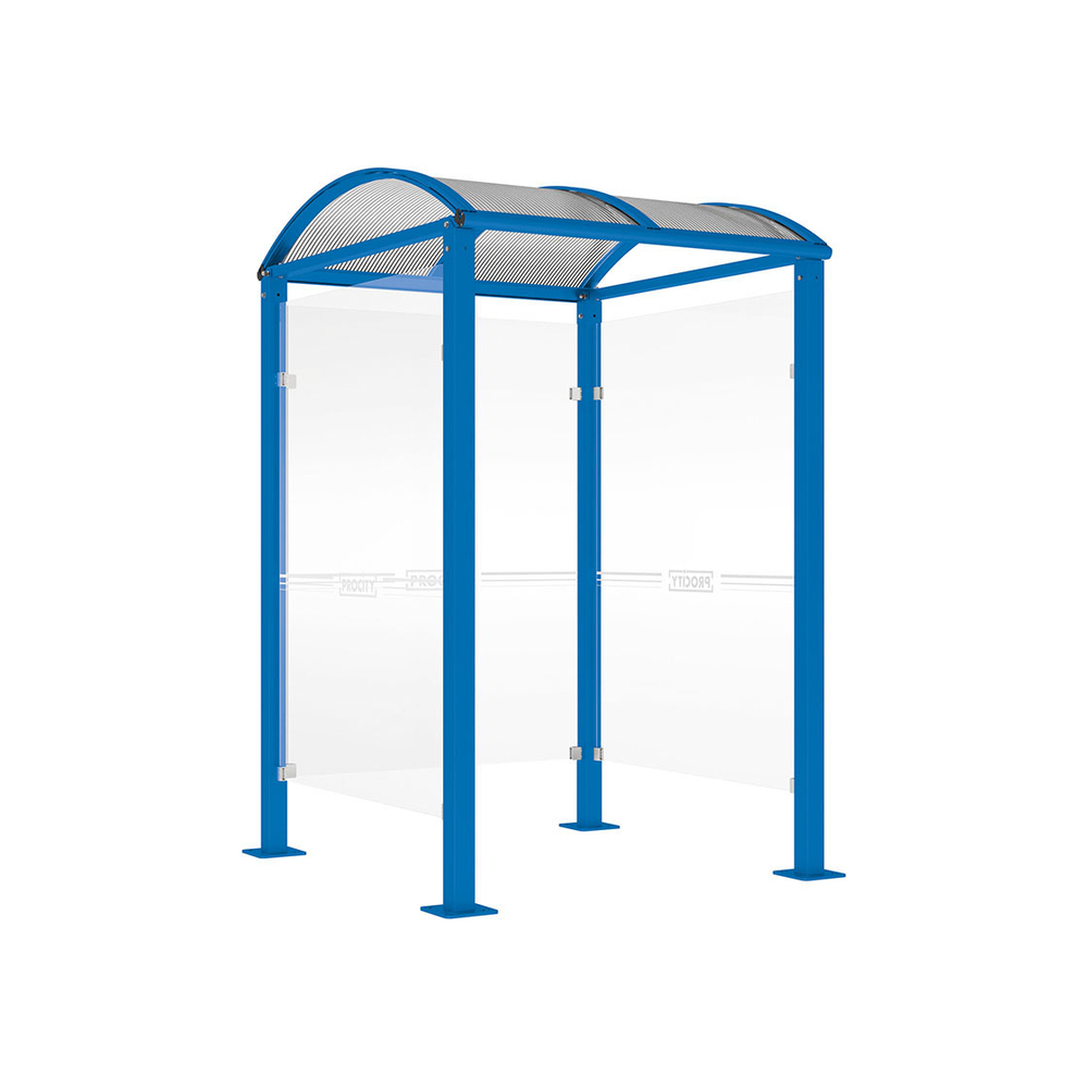 Abri caisse Voûte RAL5010 - 1500mm - les bardages latéraux - sans vitrine sur bardage de fond - PROCITY - 529200.5010
