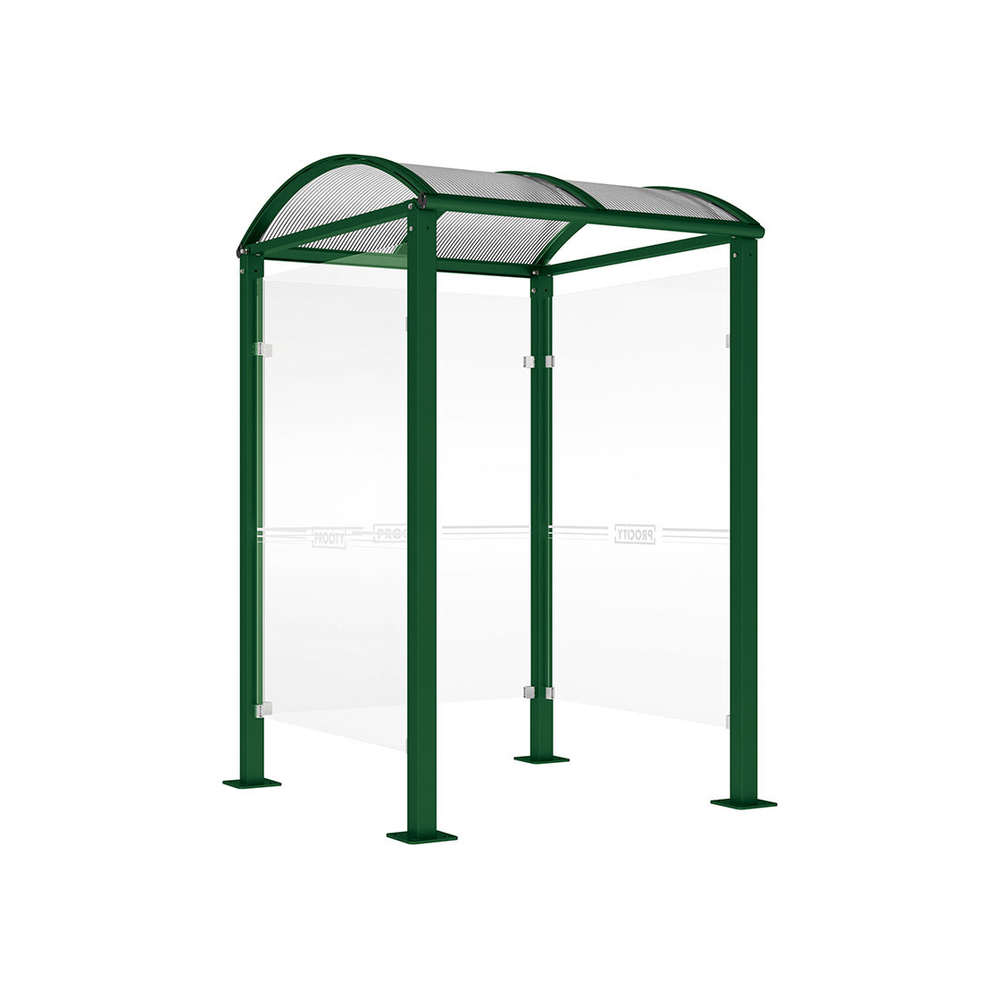 Abri caisse Voûte RAL6005 - 1500mm - les bardages latéraux - sans vitrine sur bardage de fond - PROCITY - 529200.6005