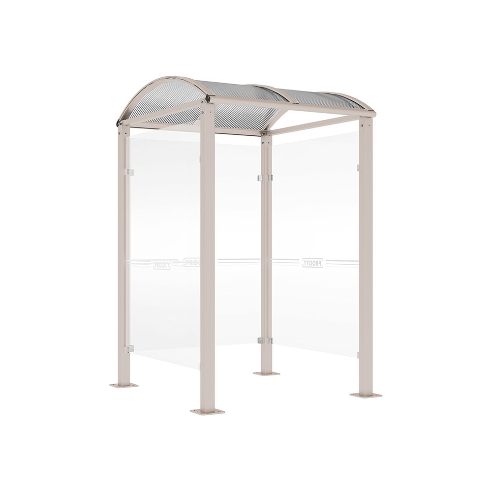 Abri caisse Voûte RAL7044 - 1500mm - les bardages latéraux - sans vitrine sur bardage de fond - PROCITY - 529200.7044