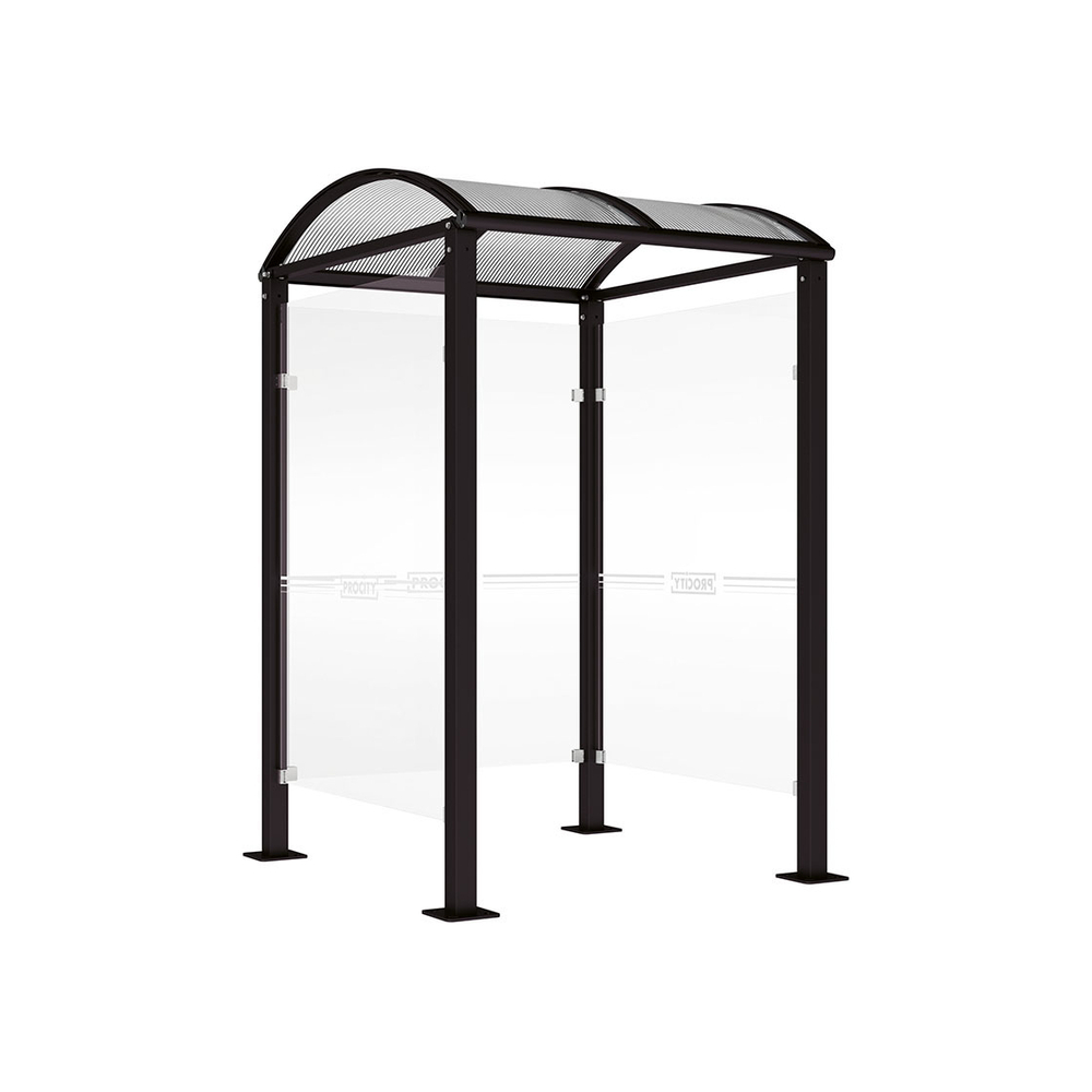 Abri caisse Voûte RAL9005 - 1500mm - les bardages latéraux - sans vitrine sur bardage de fond - PROCITY - 529200.9005