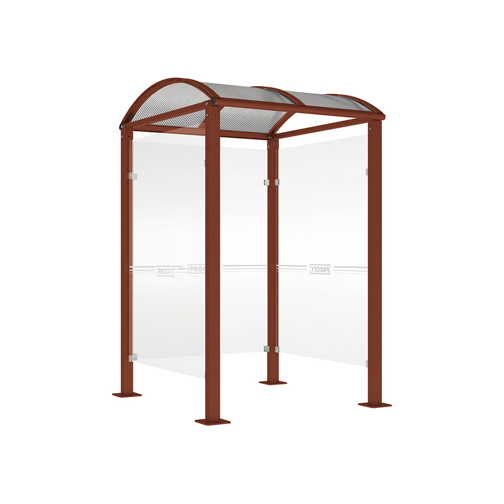 Abri caisse Voûte Aspect Corten - 1500mm - les bardages latéraux - sans vitrine sur bardage de fond - PROCITY - 529200.S025