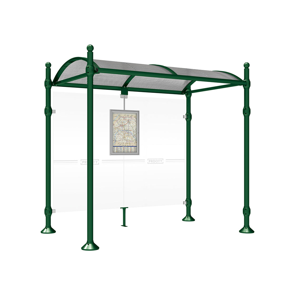 Station bus Province Boule RAL6005 - 2500 mm - Sans bardage latéral - PROCITY - 529222.6005