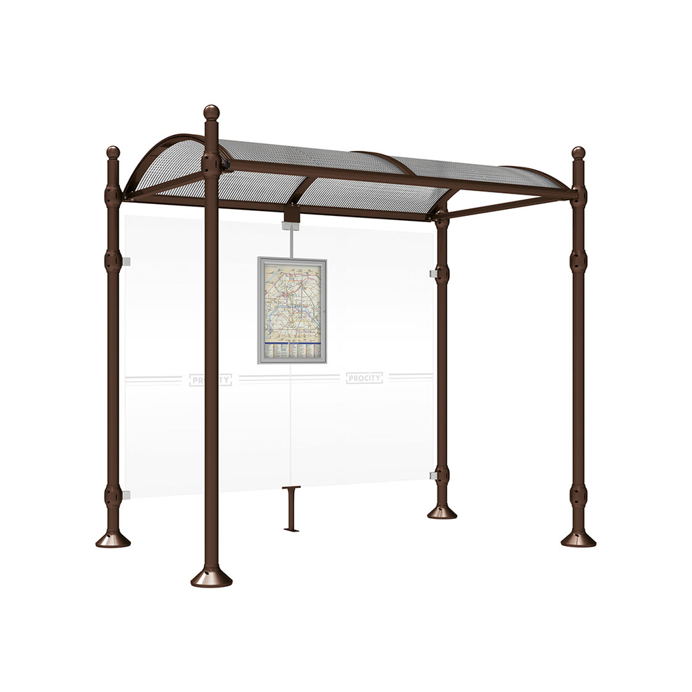 Station bus Province Boule RAL8017 - 2500 mm - Sans bardage latéral - PROCITY - 529222.8017