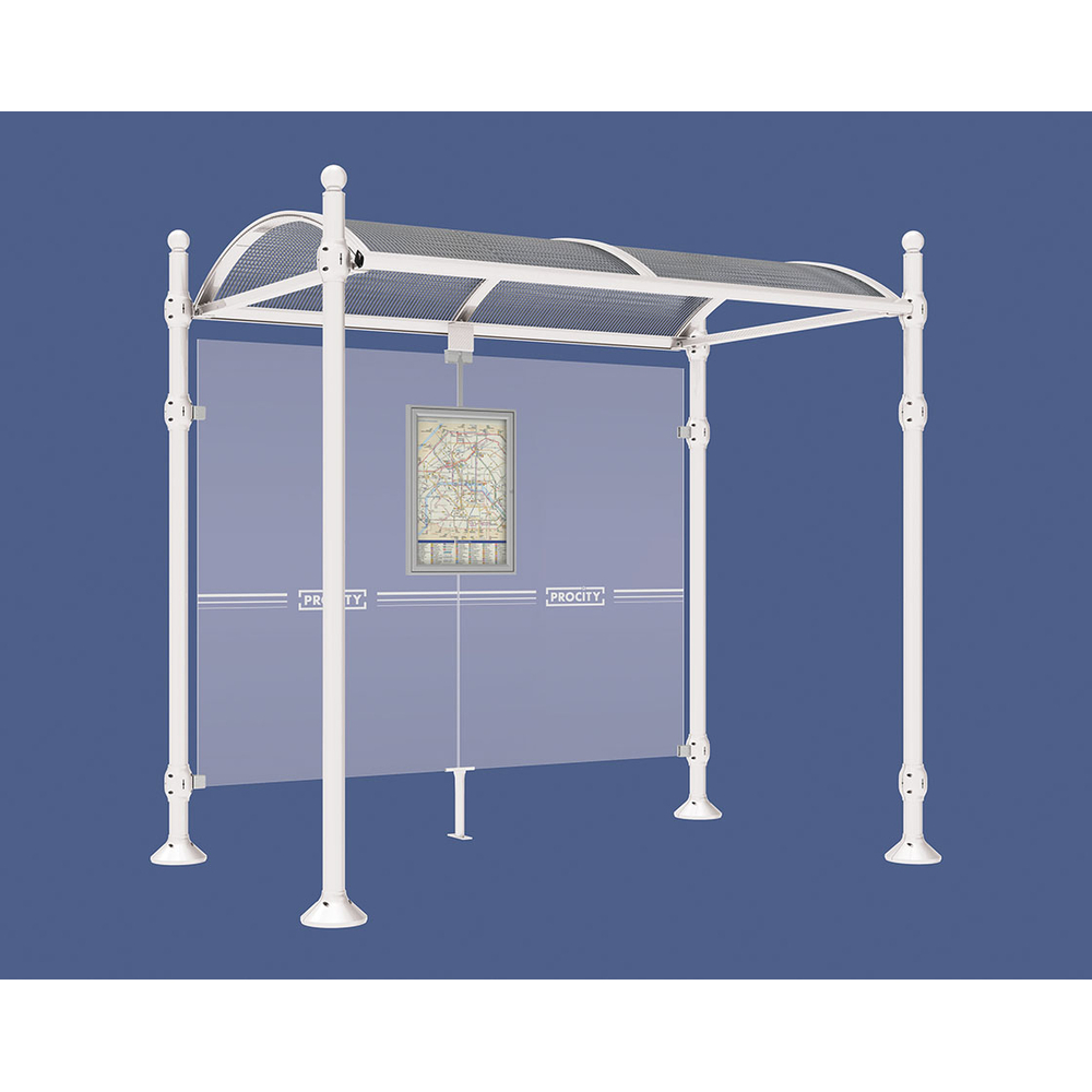 Station bus Province Boule RAL9010 - 2500 mm - Sans bardage latéral - PROCITY - 529222.9010