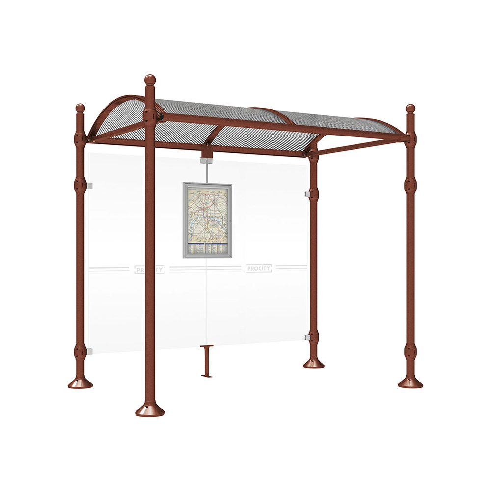 Station bus Province Boule Aspect Corten - 2500 mm - Sans bardage latéral - PROCITY - 529222.S025