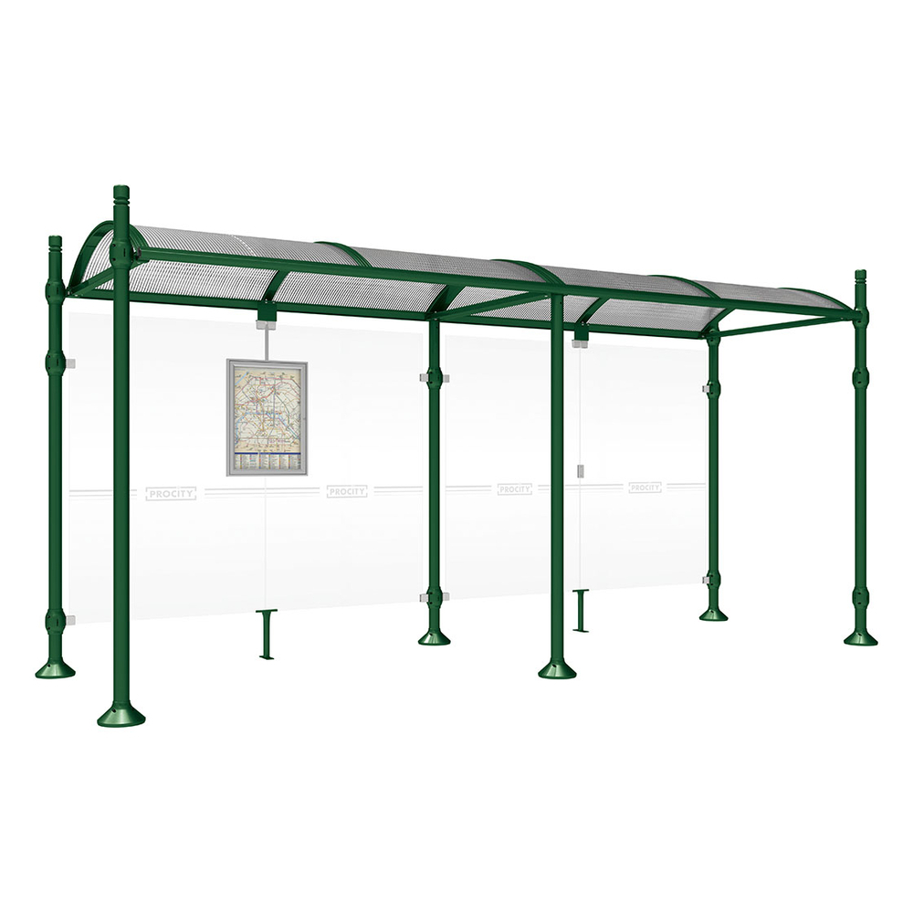 Station bus Province City RAL6005 - 5000 mm - sans bardage latéral - PROCITY - 529225.6005