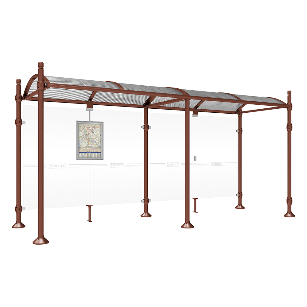 Station bus Province City Aspect Corten - 5000 mm - sans bardage latéral - PROCITY - 529225.S025