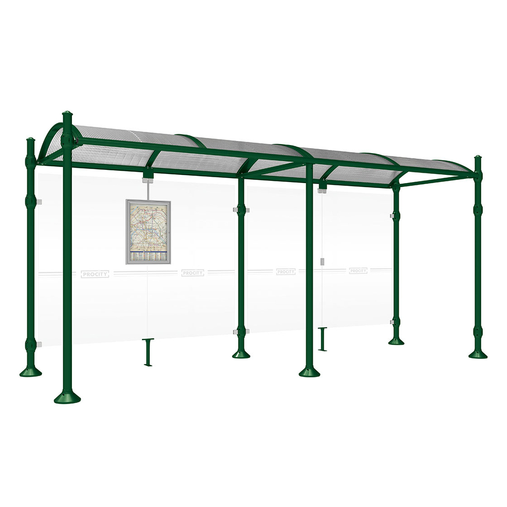 Station bus Province Agora RAL6005 - 5000 mm - sans bardage latéral - PROCITY - 529226.6005