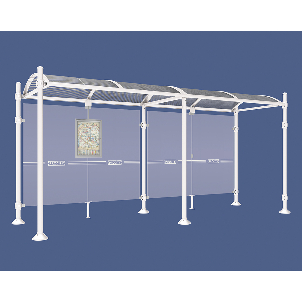 Station bus Province Agora RAL9010 - 5000 mm - sans bardage latéral - PROCITY - 529226.9010