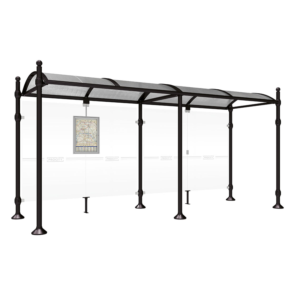 Station bus Province Boule RAL9005 - 5000 mm - Sans bardage latéral - PROCITY - 529227.9005