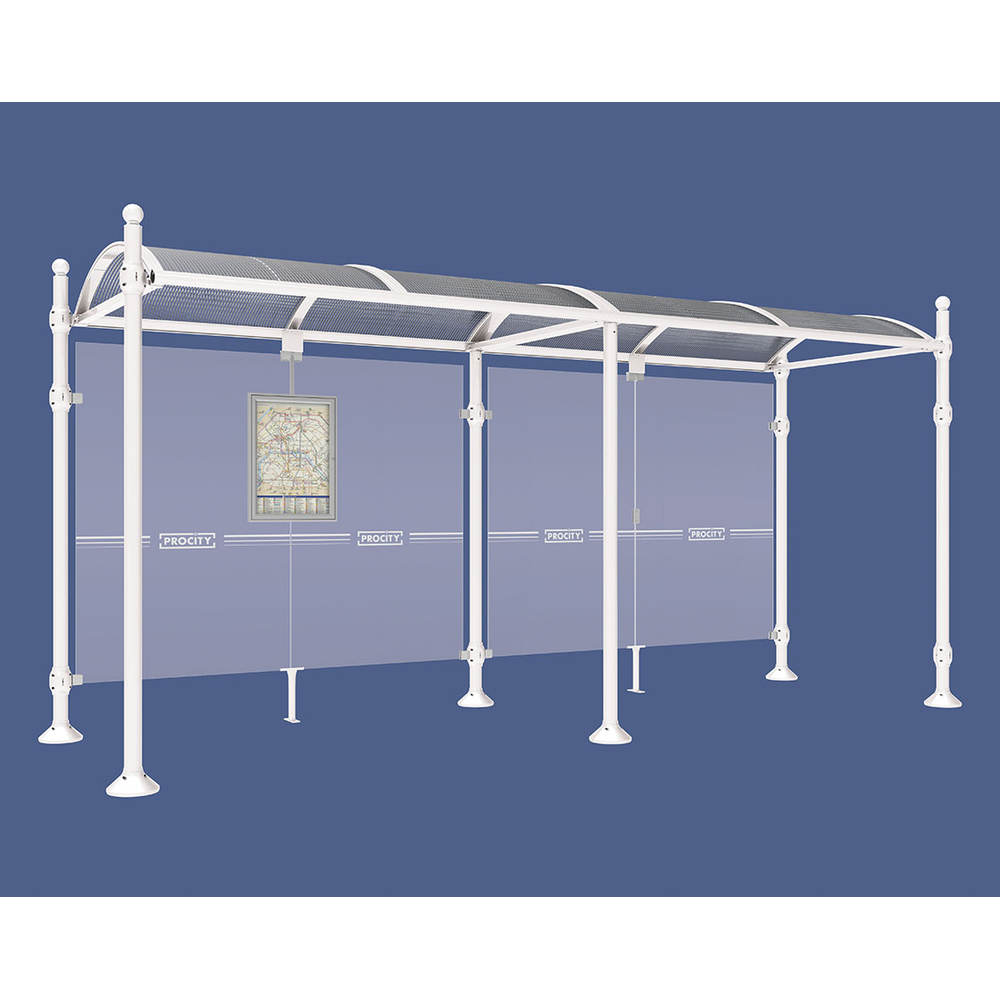 Station bus Province Boule RAL9010 - 5000 mm - Sans bardage latéral - PROCITY - 529227.9010