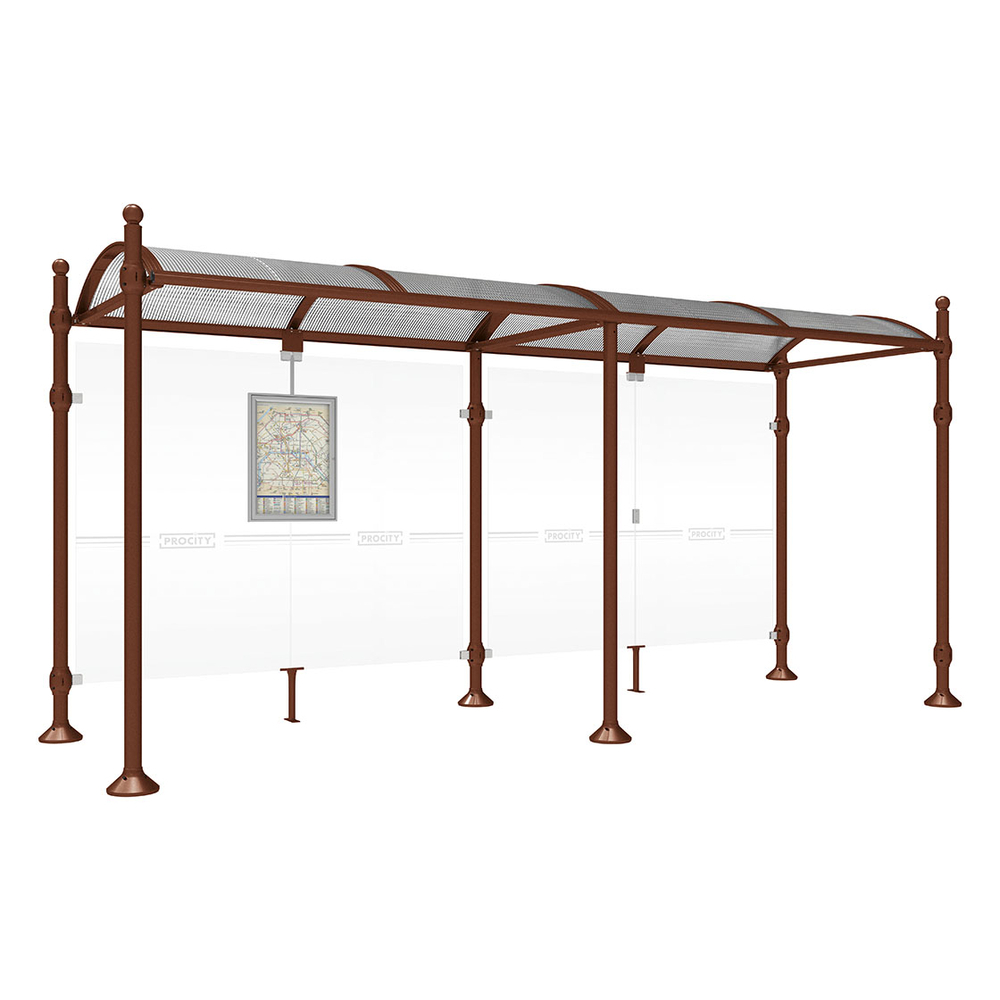 Station bus Province Boule Aspect Corten - 5000 mm - Sans bardage latéral - PROCITY - 529227.S025