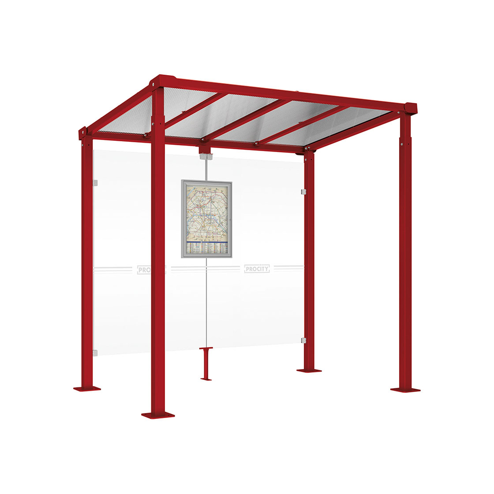 Station bus Milan RAL3004 - 2500 mm - Sans bardage - PROCITY - 529238.3004