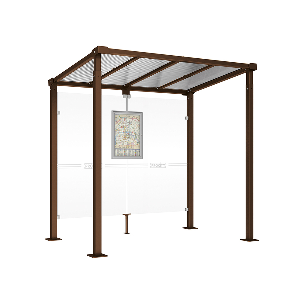 Station bus Milan RAL8017 - 2500 mm - Sans bardage - PROCITY - 529238.8017