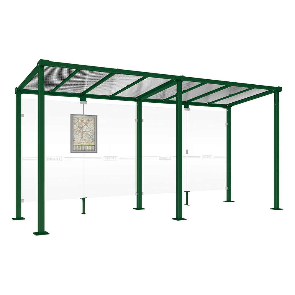 Station bus Milan RAL6005 - 5000 mm - Sans bardage - PROCITY - 529239.6005