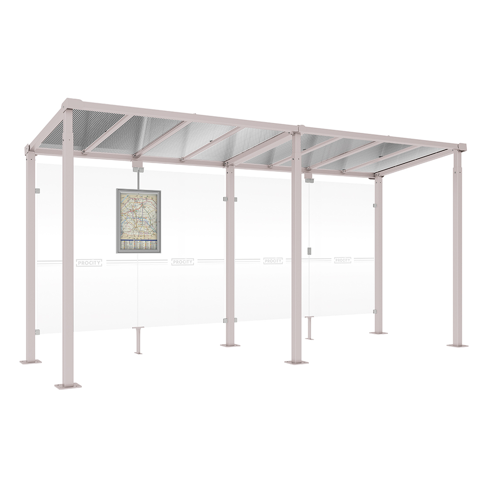 Station bus Milan RAL7044 - 5000 mm - Sans bardage - PROCITY - 529239.7044