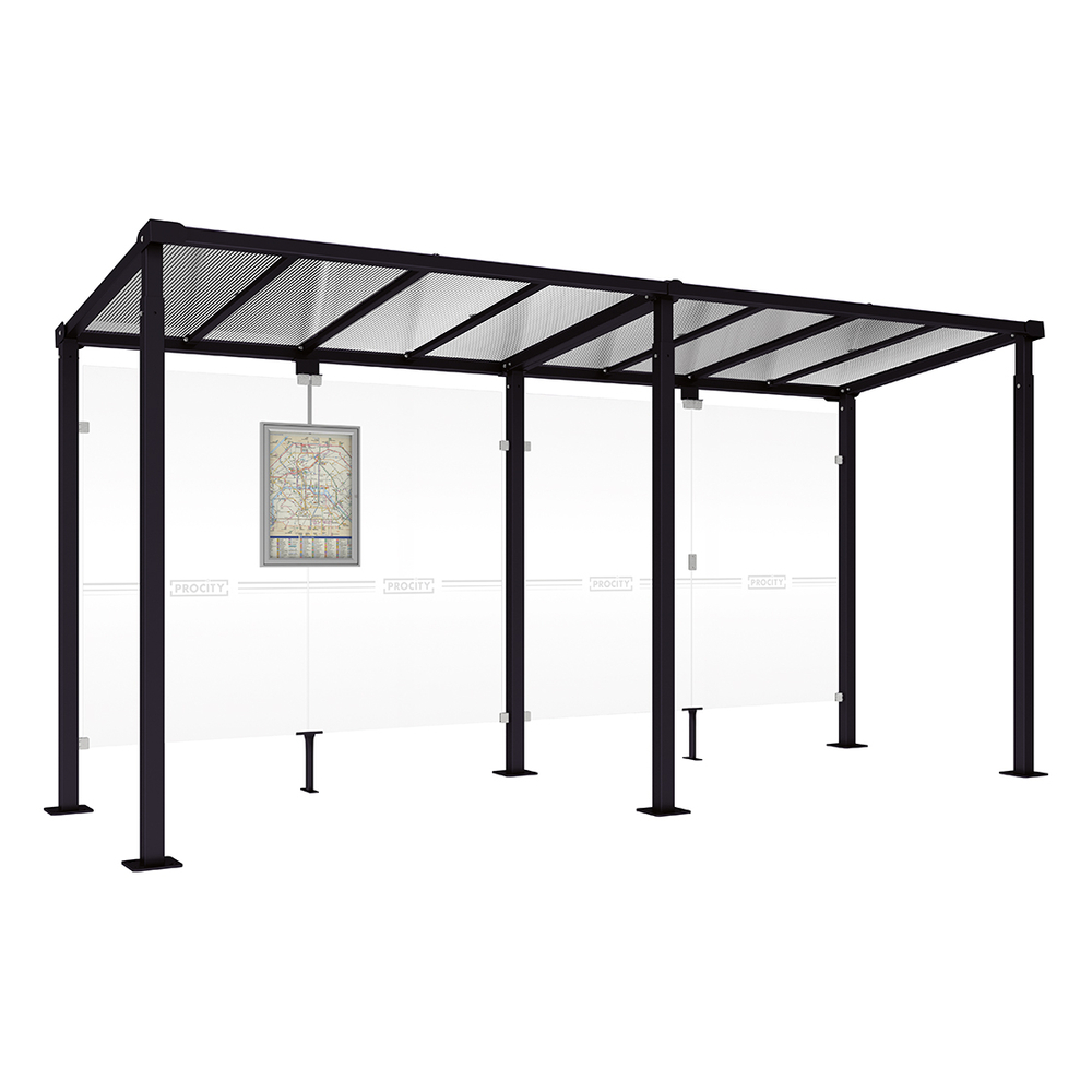 Station bus Milan RAL9005 - 5000 mm - Sans bardage - PROCITY - 529239.9005