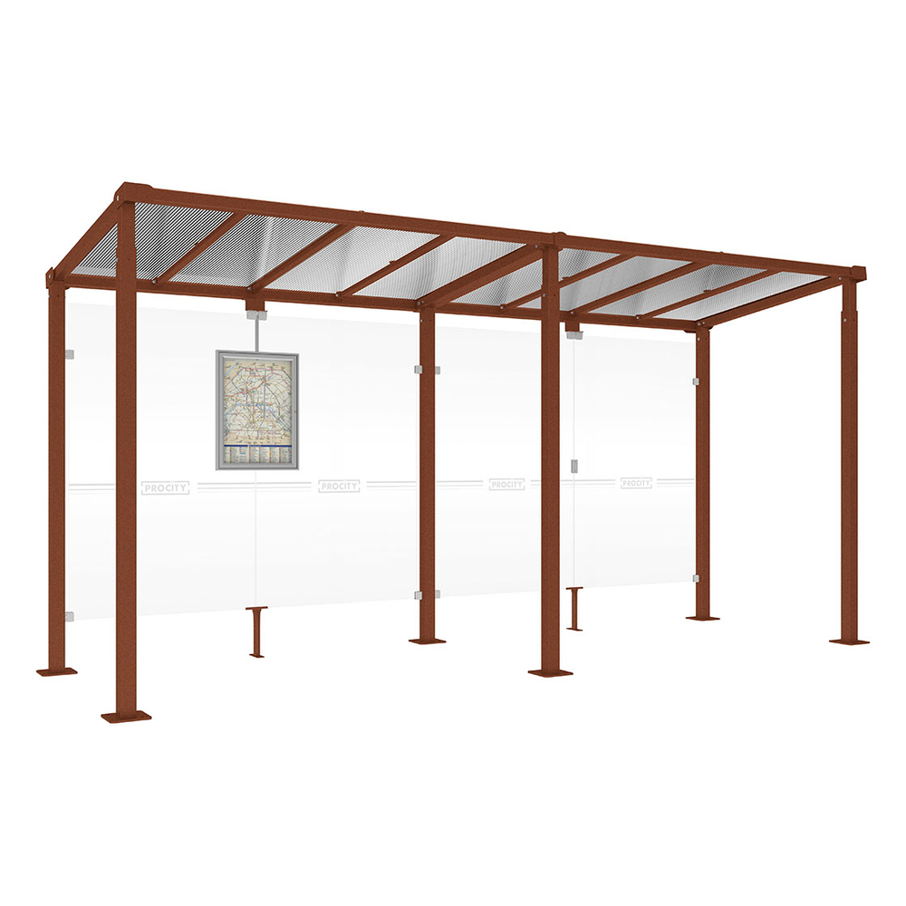 Station bus Milan Aspect Corten - 5000 mm - Sans bardage - PROCITY - 529239.S025