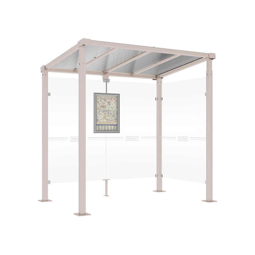 Station bus Milan RAL7044 - 2500 mm - Un bardage latéral - PROCITY - 529240.7044