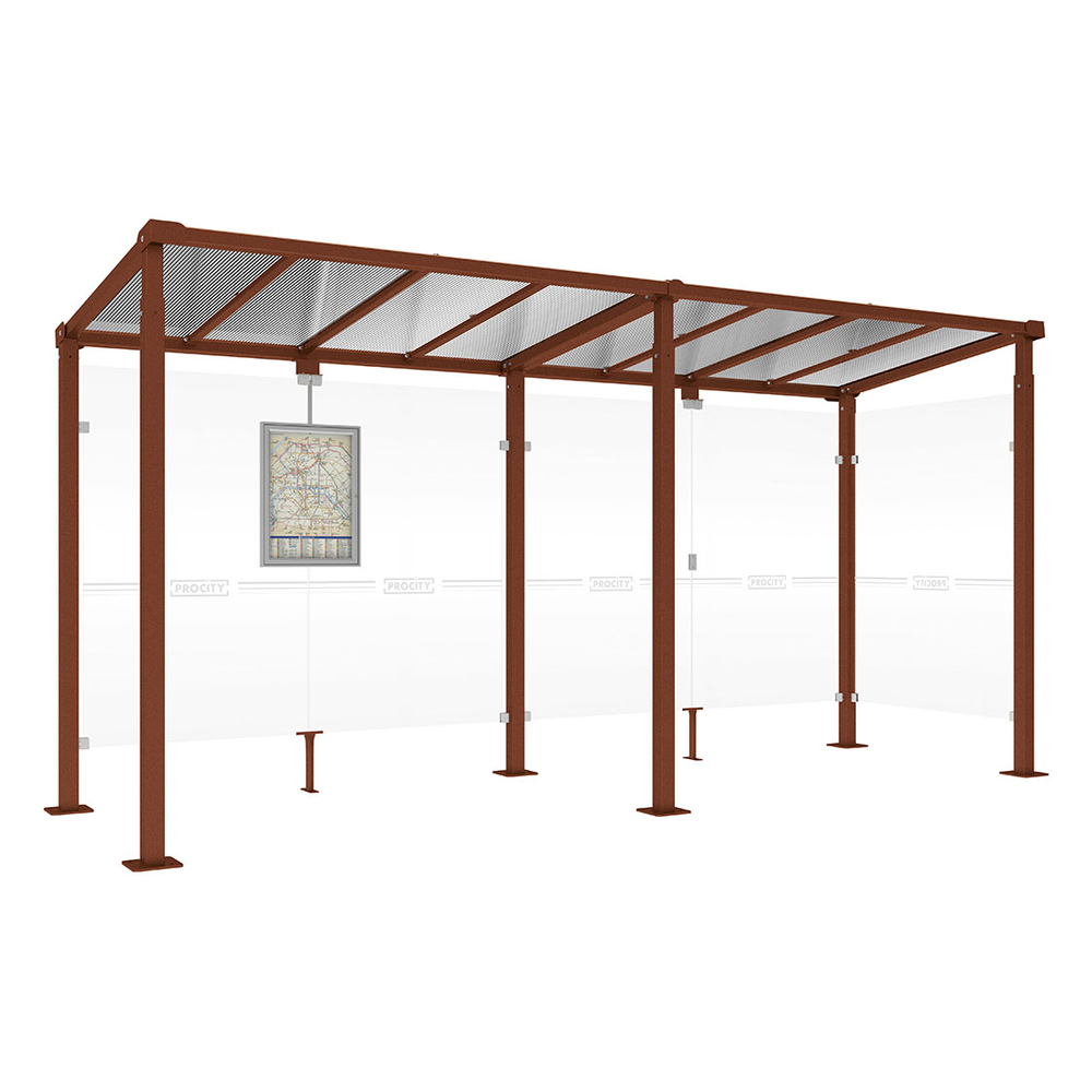 Station bus Milan Aspect Corten - 5000 mm - Un bardage latéral - PROCITY - 529241.S025