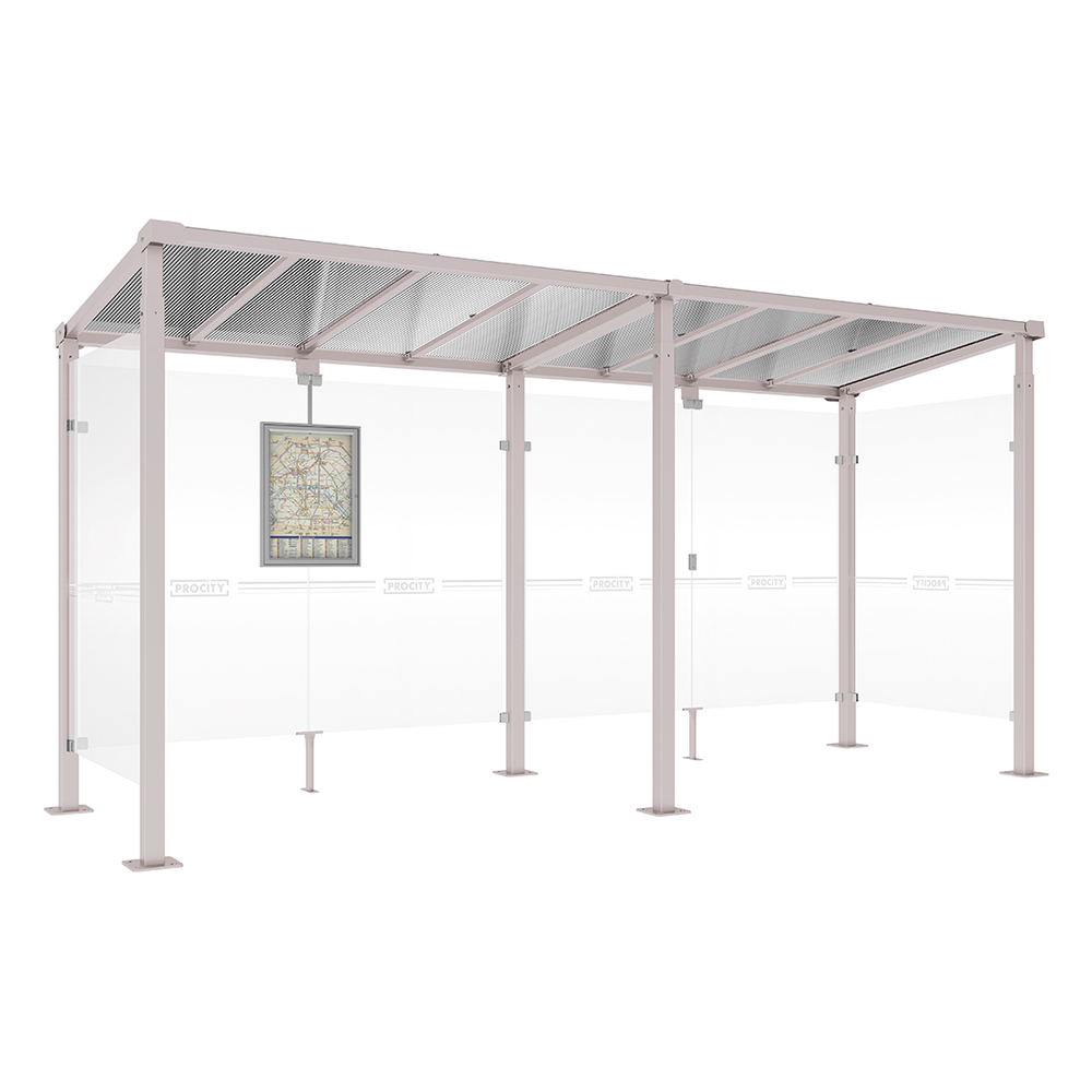 Station bus Milan RAL7044 - 5000 mm - Deux bardages latéraux - PROCITY - 529243.7044