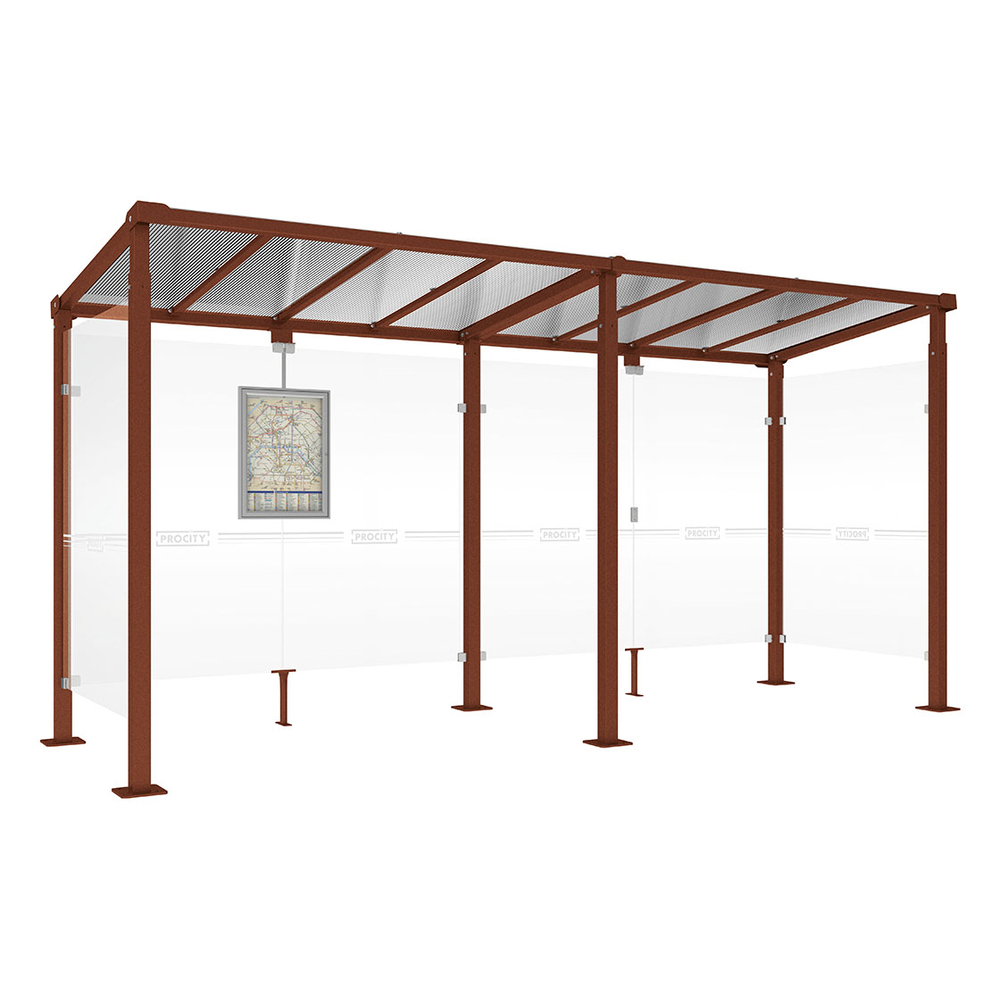 Station bus Milan Aspect Corten - 5000 mm - Deux bardages latéraux - PROCITY - 529243.S025