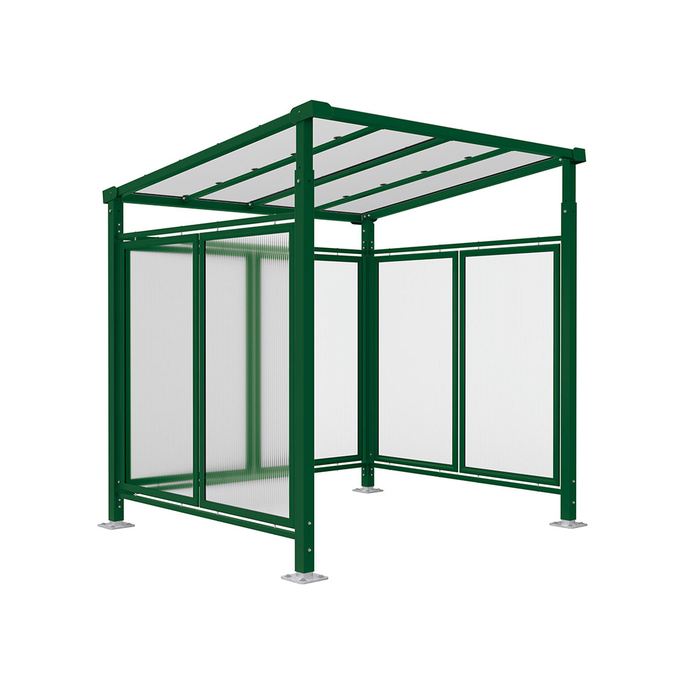 Abri vélos Milan RAL6005 - Tout en un initial, bardages de fond et bardages latéraux - PROCITY - 529257.6005