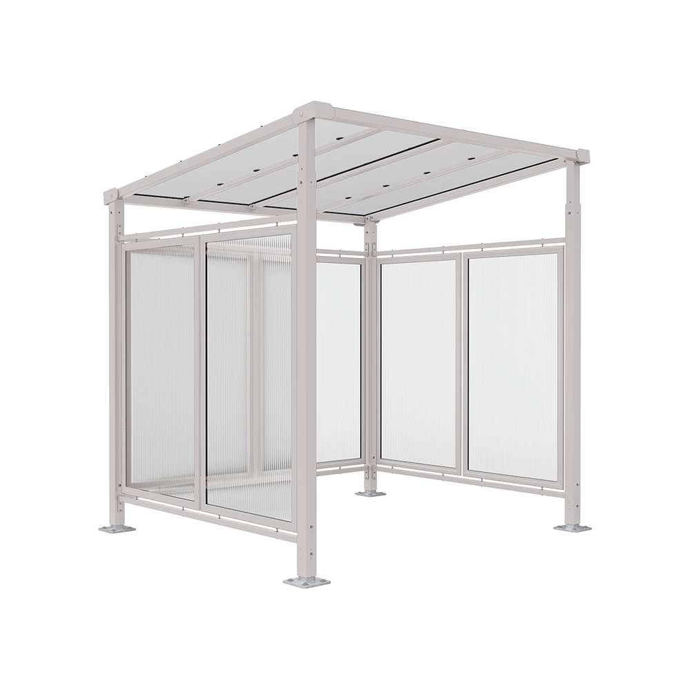 Abri vélos Milan RAL7044 - Tout en un initial, bardages de fond et bardages latéraux - PROCITY - 529257.7044