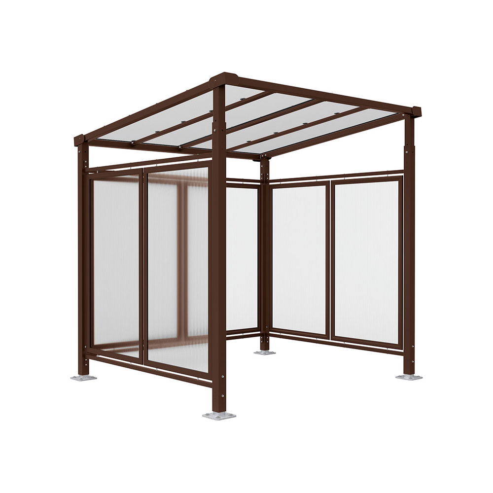 Abri vélos Milan RAL8017 - Tout en un initial, bardages de fond et bardages latéraux - PROCITY - 529257.8017