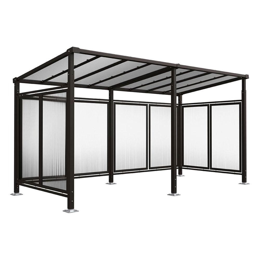 Abri vélos Milan RAL9005 - Tout en un initial, complémentaire, bardages de fond et bardages latéraux - PROCITY - 529258.9005