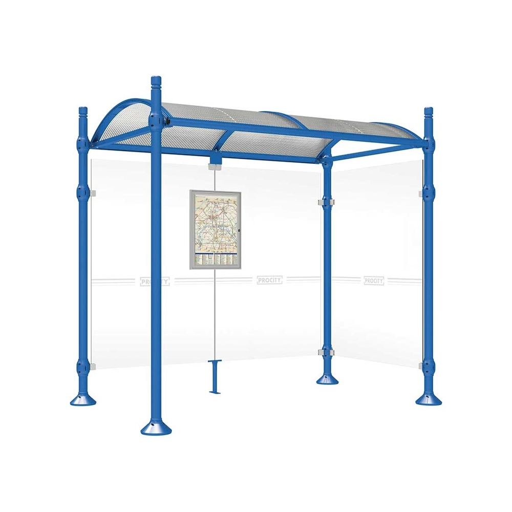 Station bus Province City RAL5010 - 2500 mm - un bardage latéral - PROCITY - 529300.5010