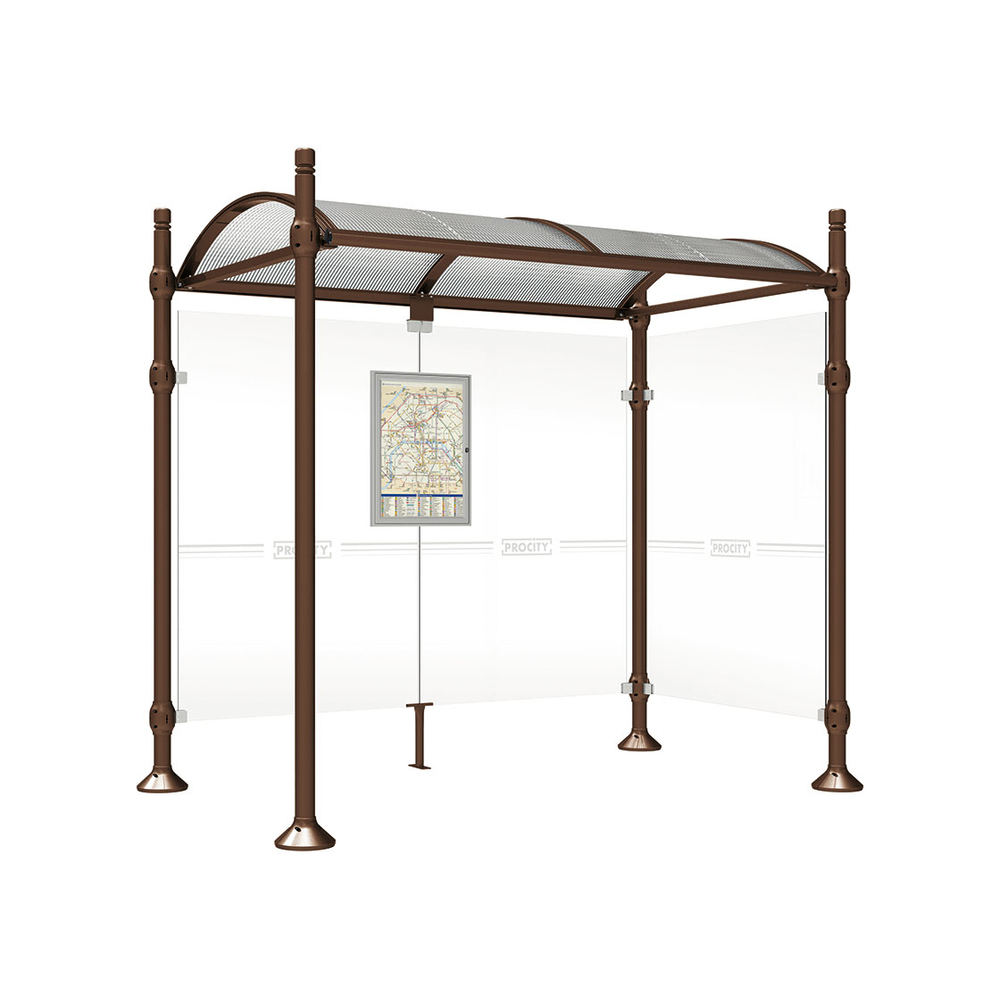 Station bus Province City RAL8017 - 2500 mm - un bardage latéral - PROCITY - 529300.8017