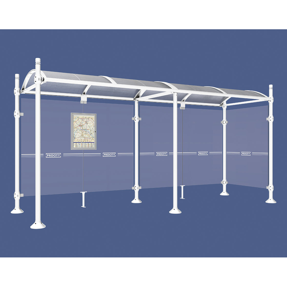 Station bus Province City RAL9010 - 5000 mm - un bardage latéral - PROCITY - 529301.9010