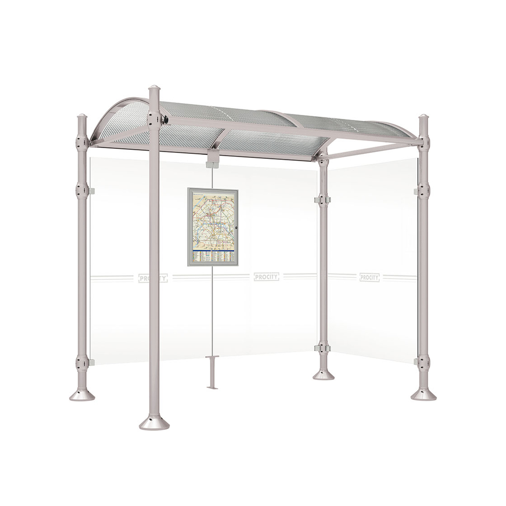 Station bus Province Agora RAL7044 - 2500 mm - un bardage latéral - PROCITY - 529302.7044