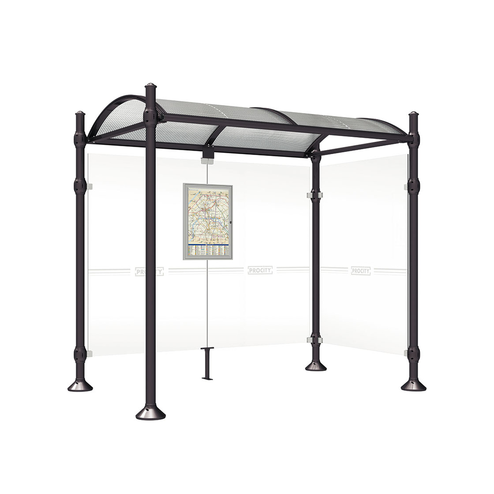 Station bus Province Agora RAL9005 - 2500 mm - un bardage latéral - PROCITY - 529302.9005