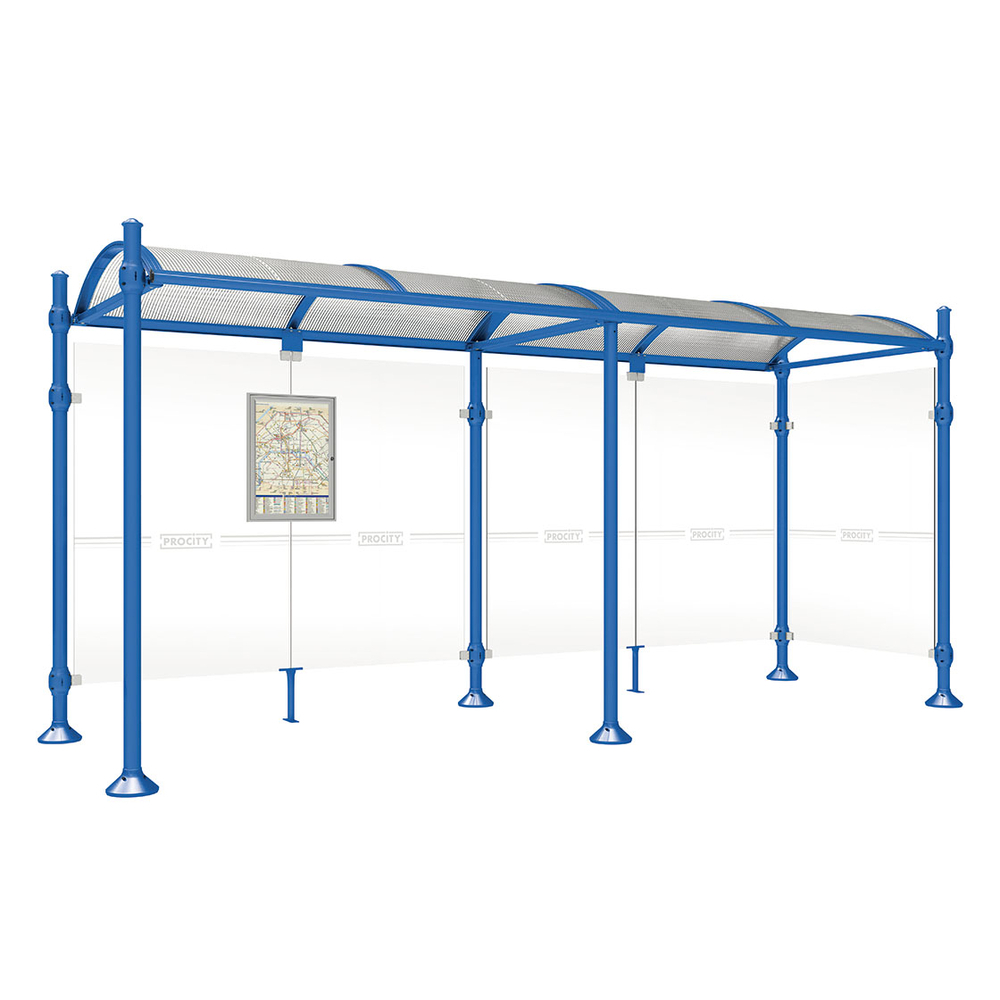 Station bus Province Agora RAL5010 - 5000 mm - un bardage latéral - PROCITY - 529303.5010