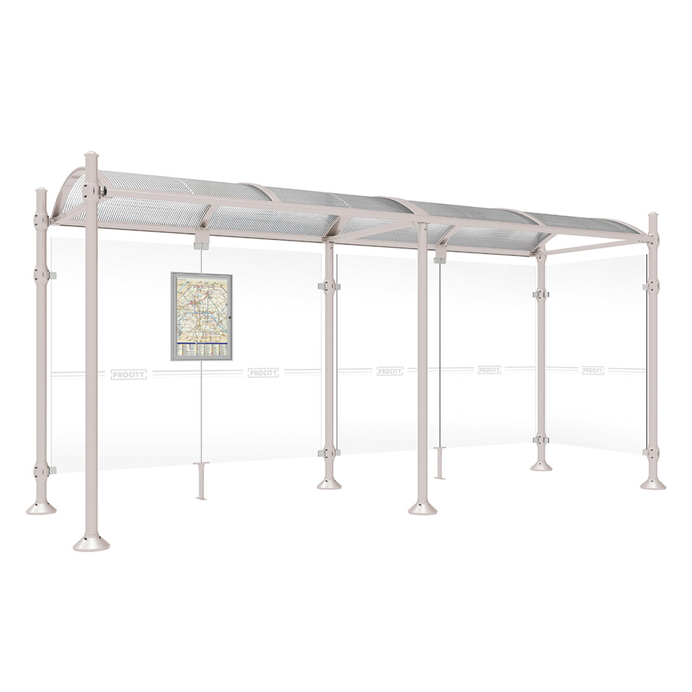 Station bus Province Agora RAL7044 - 5000 mm - un bardage latéral - PROCITY - 529303.7044