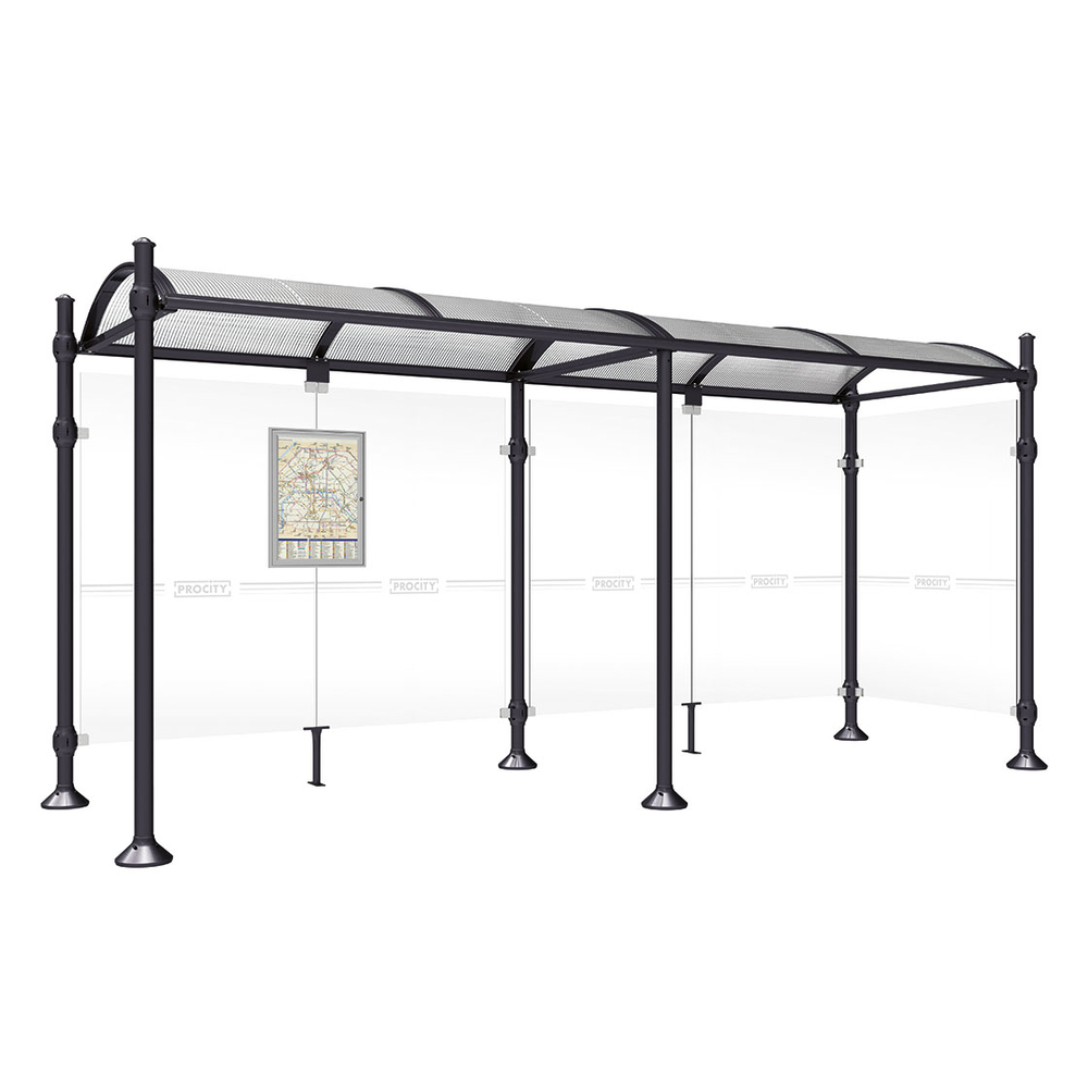 Station bus Province Agora RAL9005 - 5000 mm - un bardage latéral - PROCITY - 529303.9005