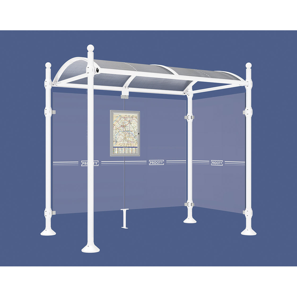 Station bus Province Boule RAL9010 - 2500 mm - un bardage latéral - PROCITY - 529304.9010