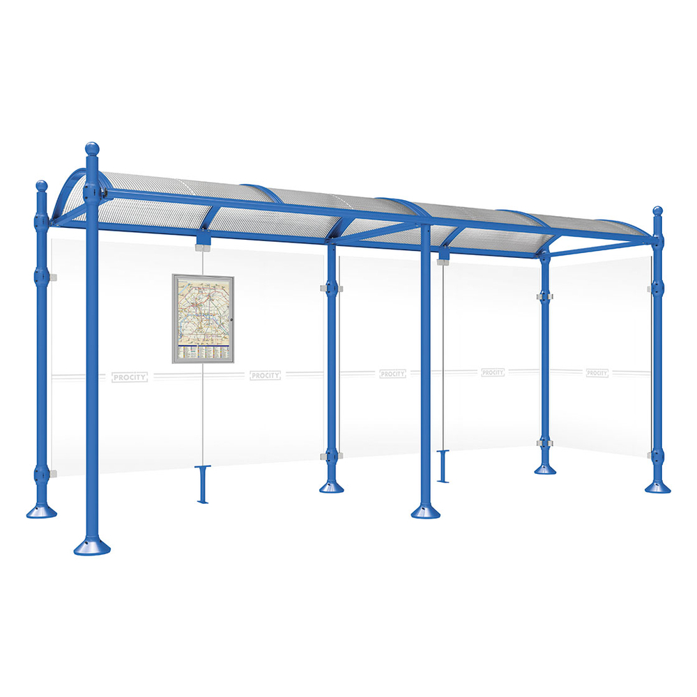 Station bus Province Boule RAL5010 - 5000 mm - un bardage latéral - PROCITY - 529305.5010