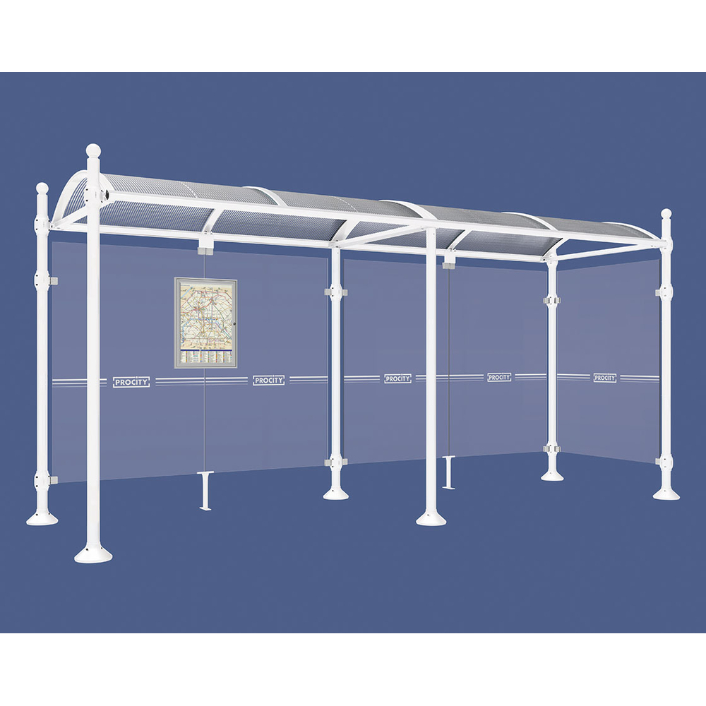 Station bus Province Boule RAL9010 - 5000 mm - un bardage latéral - PROCITY - 529305.9010